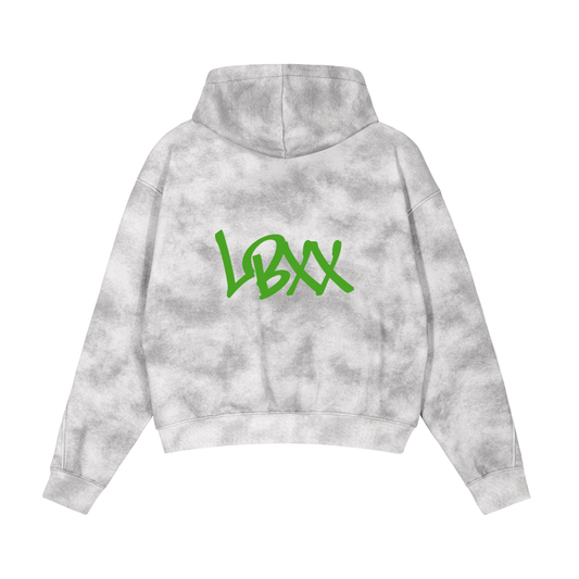Dirty Washed Zip-Up Fleece Hoodie